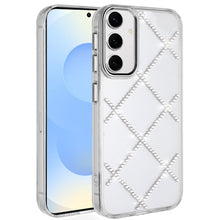 For Samsung S25/S24 Case Gem Bling Diamond Pattern Phone Cover + Tempered Glass
