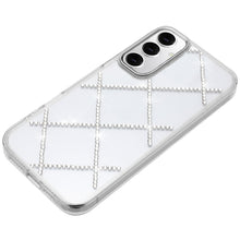 For Samsung S25/S24 Case Gem Bling Diamond Pattern Phone Cover + Tempered Glass