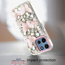 For Moto G 2025/2026/G Play 2026 Case Bling Diamond Butterflies + Tempered Glass