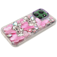 For Moto G Power 2025 Case Bling Diamond Large Butterflies Cover +Tempered Glass