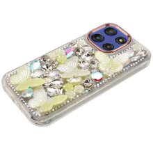 For Moto G Stylus 2025 Case Bling Diamond Large Butterflies + Tempered Glass