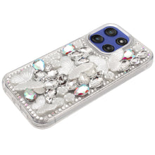 For Moto G Stylus 2025 Case Bling Diamond Large Butterflies + Tempered Glass