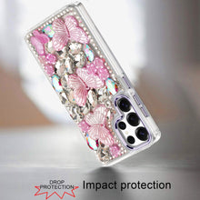 For Samsung S25 Ultra Case Bling Diamond Large Butterflies Cover +Tempered Glass