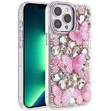 For iPhone 13 Pro Max 6.7 inch Case Bling Diamond Large Butterflies Phone Cover