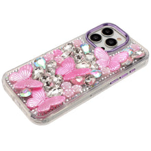 For iPhone 13 Pro Max 6.7 inch Case Bling Diamond Large Butterflies Phone Cover