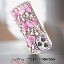 For iPhone 13 Pro Max 6.7 inch Case Bling Diamond Large Butterflies Phone Cover