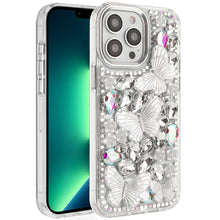 For iPhone 13 Pro Max 6.7 inch Case Bling Diamond Large Butterflies Phone Cover