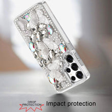 For Samsung S23 Ultra Case Full Bling Diamond with Large Butterflies Phone Cover