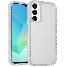 For Samsung A16 5G Case Gem Bling Front and Back Border Trim + Tempered Glass