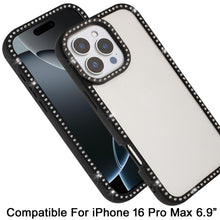 For iPhone 16 PRO MAX Case Bling Front and Back Border Trim + 2 Tempered Glass