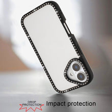 For iPhone 16 6.1inch Case Bling Front and Back Border Trim + Tempered Glass