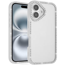 For iPhone 16 6.1inch Case Bling Front and Back Border Trim + Tempered Glass
