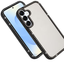 For Samsung S25/S24 Case Bling Front and Back Border Trim Cover + Tempered Glass