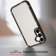 For Samsung S25/S24 Case Bling Front and Back Border Trim Cover + Tempered Glass