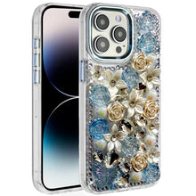 For iPhone 14 PRO MAX 6.7 in. Case Full Floral Arrangement 3D Bling Cute Cover