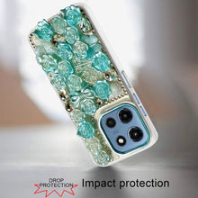 For Moto G 2025 Case Full Floral Arrangement 3D Bling Cover + Tempered Glass