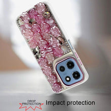 For Moto G 2025 Case Full Floral Arrangement 3D Bling Cover + Tempered Glass