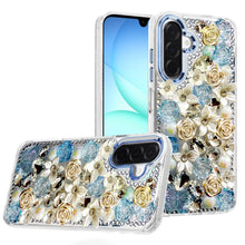 For Samsung A17 5G Case Floral Arrangement 3D Bling Cute Cover + Tempered Glass