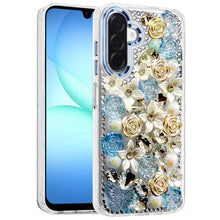 For Samsung A17 5G Case Floral Arrangement 3D Bling Cute Cover + Tempered Glass