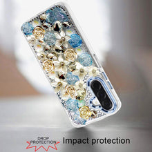 For Samsung A17 5G Case Floral Arrangement 3D Bling Cute Cover + Tempered Glass