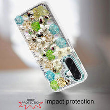 For Samsung A17 5G Case Floral Arrangement 3D Bling Cute Cover + Tempered Glass