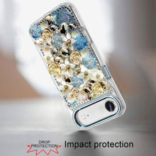 For iPhone Air Case Full Floral 3D Bling Jewel Cute Phone Cover + Tempered Glass