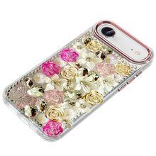 For iPhone Air Case Full Floral 3D Bling Jewel Cute Phone Cover + Tempered Glass