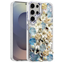 For Samsung S25 Ultra Case Full Floral Arrangement 3D Bling Cute +Tempered Glass