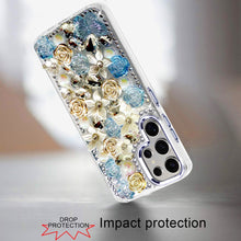 For Samsung S25 Ultra Case Full Floral Arrangement 3D Bling Cute +Tempered Glass