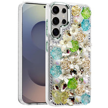 For Samsung S25 Ultra Case Full Floral Arrangement 3D Bling Cute +Tempered Glass