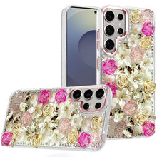 For Samsung S25 Ultra Case Full Floral Arrangement 3D Bling Cute +Tempered Glass