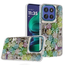 For Moto G Stylus 2025 Case Floral Arrangement 3D Bling Cover + Tempered Glass