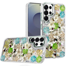 For Samsung S26 Ultra Case Full Floral 3D Bling Cute Cover + Tempered Glass