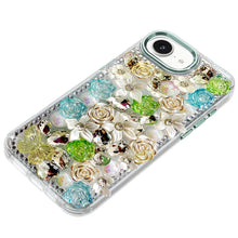 For iPhone 16e Case Floral Arrangement 3D Bling Phone Cover + Tempered Glass