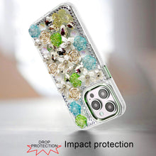 For iPhone 13 Pro Max Case Full Floral Arrangement 3D Bling Cute Phone Cover