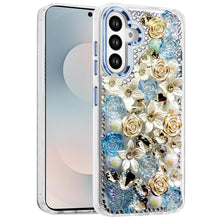 For Samsung S25 FE Case Floral Arrangement 3D Bling Cute Cover + Tempered Glass