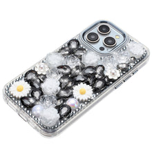 For iPhone 14 PRO MAX 6.7 in. Case Full 3D Bling Rhinestone Roses Jewel Cover