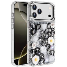 For iPhone 17 Pro Max Case Full 3D Bling Rhinestone Jewel Cover + Tempered Glass