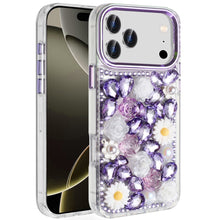 For iPhone 17 Pro Max Case Full 3D Bling Rhinestone Jewel Cover + Tempered Glass