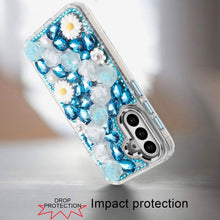 For Samsung A16 5G Case Full 3D Bling Rhinestone Jewel Cover + Tempered Glass