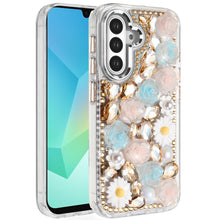 For Samsung A16 5G Case Full 3D Bling Rhinestone Jewel Cover + Tempered Glass