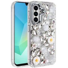 For Samsung A16 5G Case Full 3D Bling Rhinestone Jewel Cover + Tempered Glass