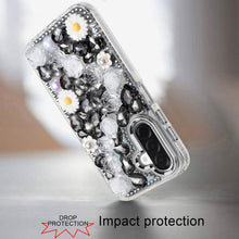 For Samsung A17 5G Case Full 3D Bling Rhinestone Jewel Cover + Tempered Glass