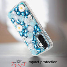 For Samsung A17 5G Case Full 3D Bling Rhinestone Jewel Cover + Tempered Glass