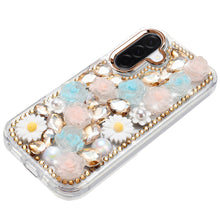 For Samsung A17 5G Case Full 3D Bling Rhinestone Jewel Cover + Tempered Glass