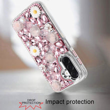 For Samsung A17 5G Case Full 3D Bling Rhinestone Jewel Cover + Tempered Glass