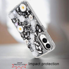 For Samsung S25 Edge Case Full 3D Bling Rhinestone Jewel Cover + Tempered Glass