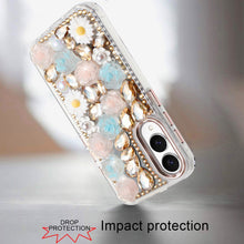 For Samsung S25 Edge Case Full 3D Bling Rhinestone Jewel Cover + Tempered Glass