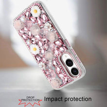 For Samsung S25 Edge Case Full 3D Bling Rhinestone Jewel Cover + Tempered Glass
