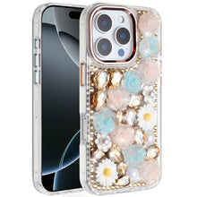 For iPhone 16 PRO MAX Case Full 3D Bling Rhinestone Jewel Cover + Tempered Glass